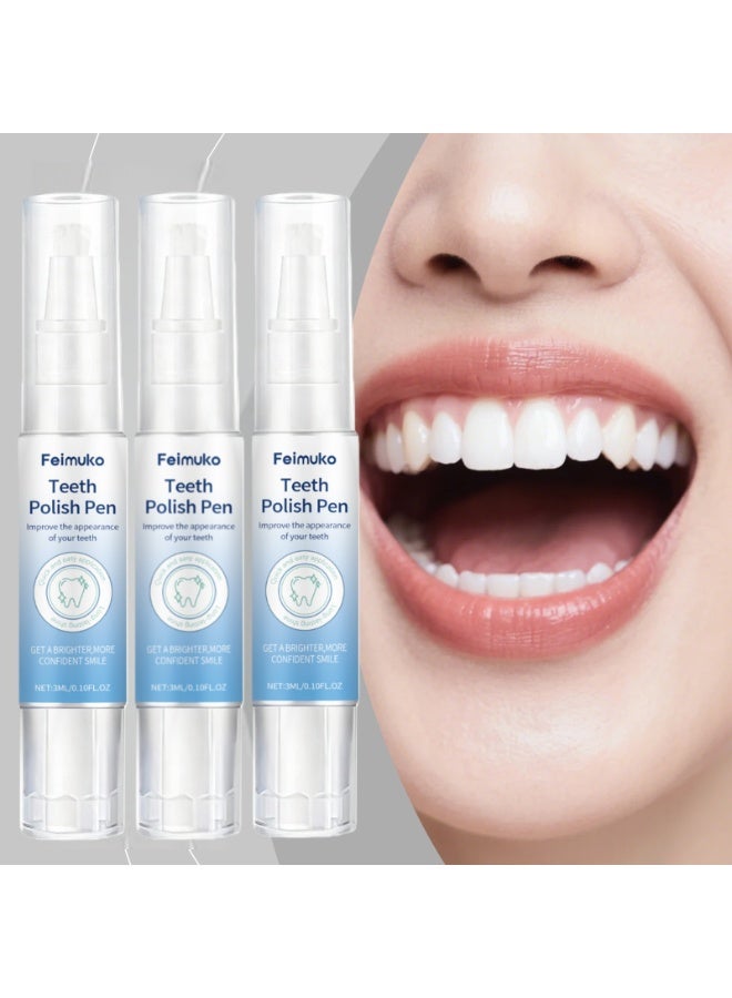 Feimuko 3-PACKS Teeth Polish Pen |  Improve the Appearance of Your Teeth,Get a Brighter More Confident Smile 3ml*3 - Image 1